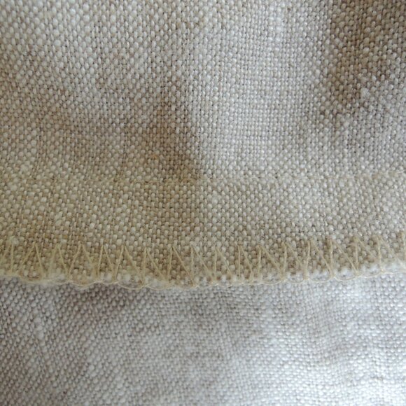 Tan 100% Linen High Low Peplum Back Lagenlook Tunic XL/1X - Picture 10 of 11